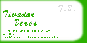 tivadar deres business card